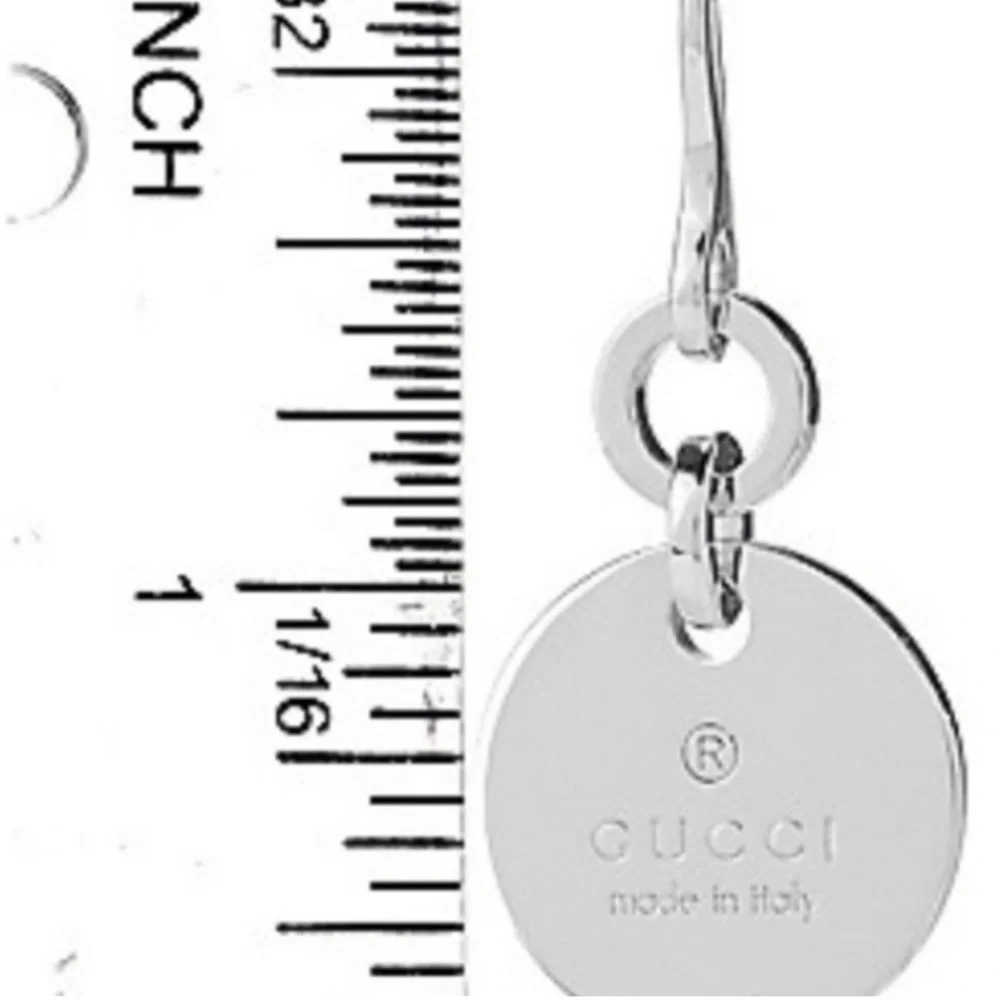 GUCCI .925 sterling silver Round Dangle Drop Earings NWT - Picture 6 of 14